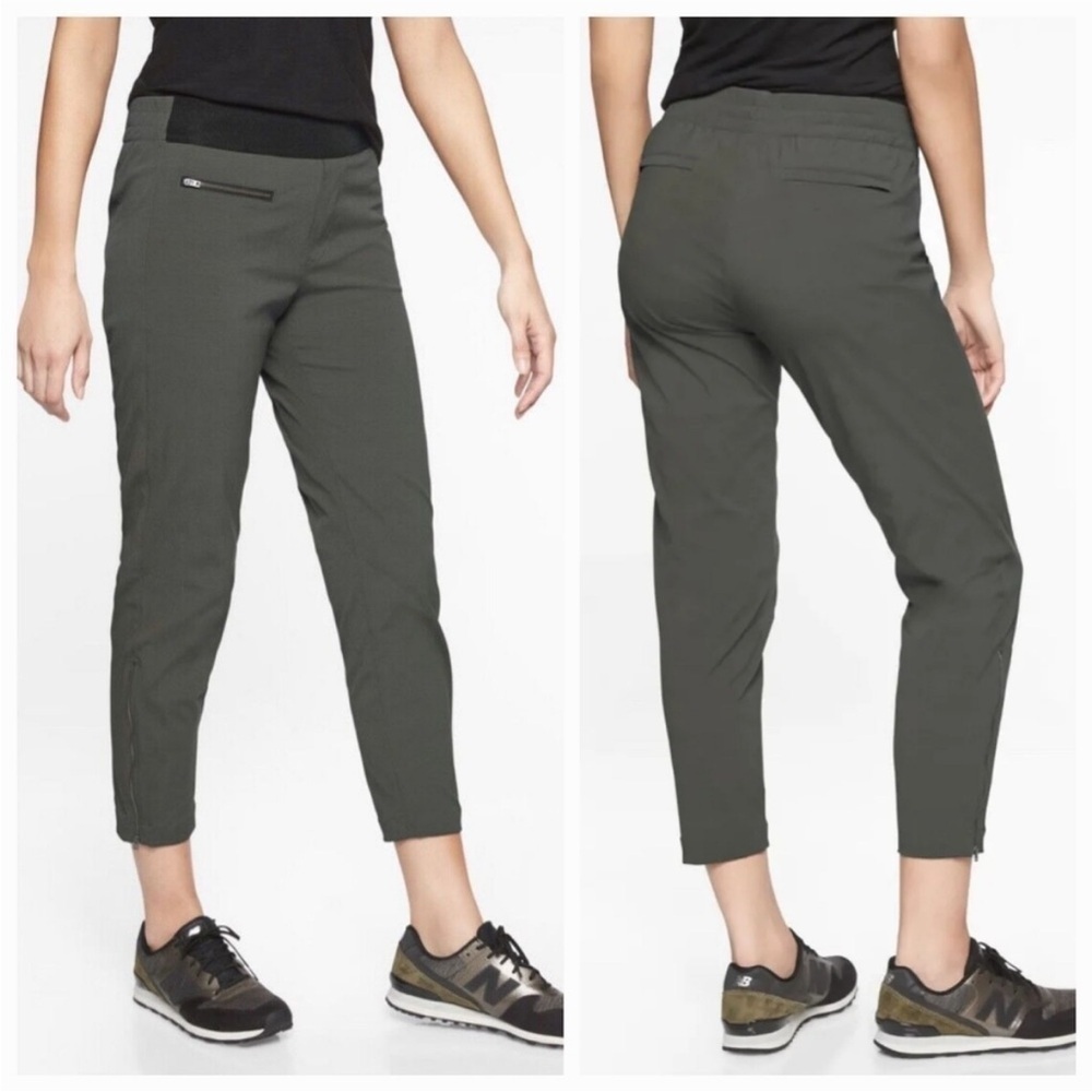 Athleta Mod Trekkie Crop Pants Black Olive 16T Tall
